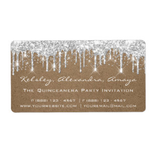 Silver Drip Confetti Bridal Sweet 16th Paper Kraft
