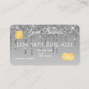 Silver Drip Glitter-look Credit Card