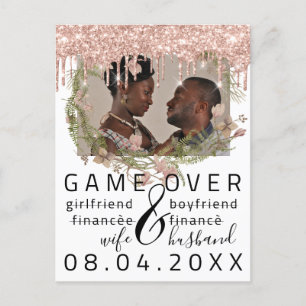 Silver DripsFunny Save The Date White Photo Postcard