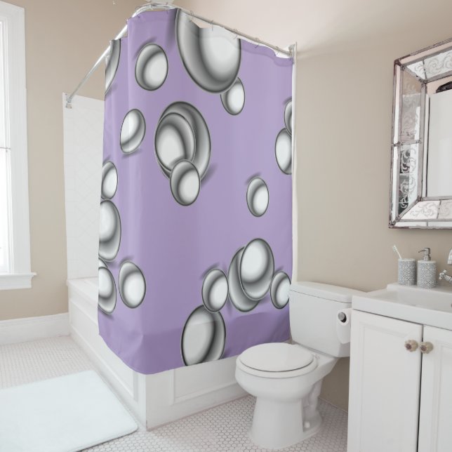 SILVER DROPS SHOWER CURTAIN! CURTAIN (In Situ)