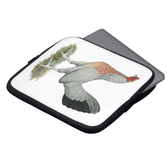 Silver Duckwing Game Hen Laptop Sleeve (Front Top)