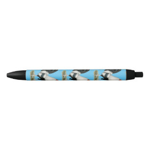 Silver Duckwing Gamecock Black Ink Pen