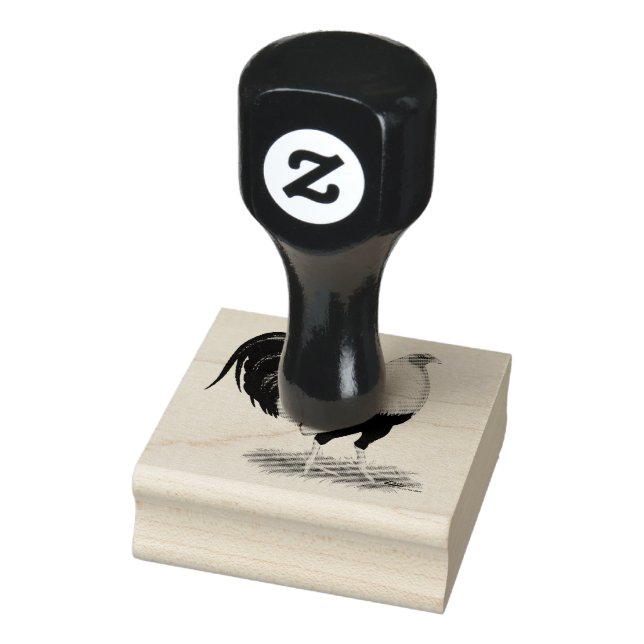 Silver Duckwing Gamecock Rubber Stamp (Stamp)