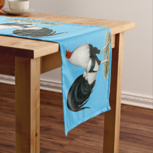 Silver Duckwing Gamecock Short Table Runner