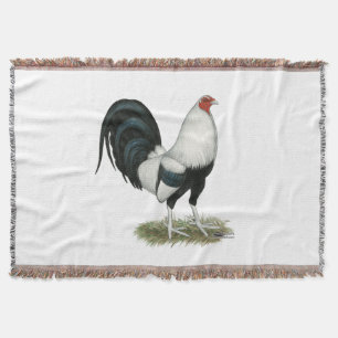 Silver Duckwing Gamecock Throw Blanket