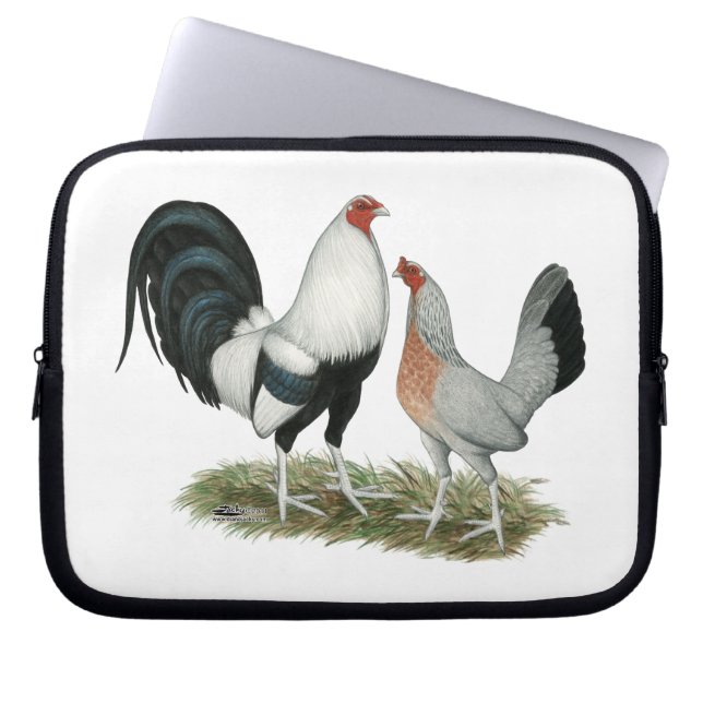 Silver Duckwing Gamefowl Laptop Sleeve (Front)