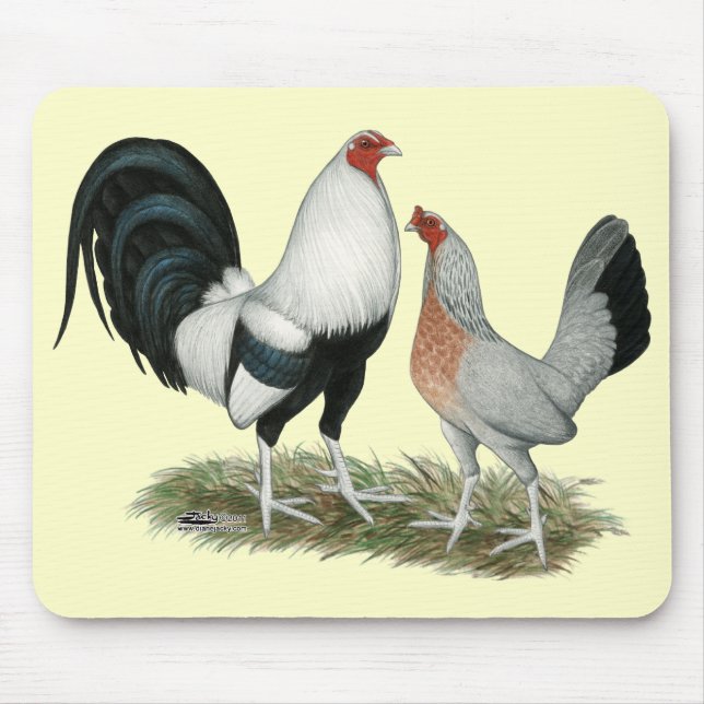 Silver Duckwing Gamefowl Mouse Mat (Front)