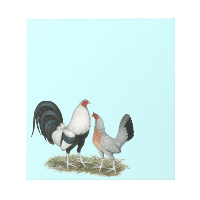 Silver Duckwing Gamefowl Notepad (Front)