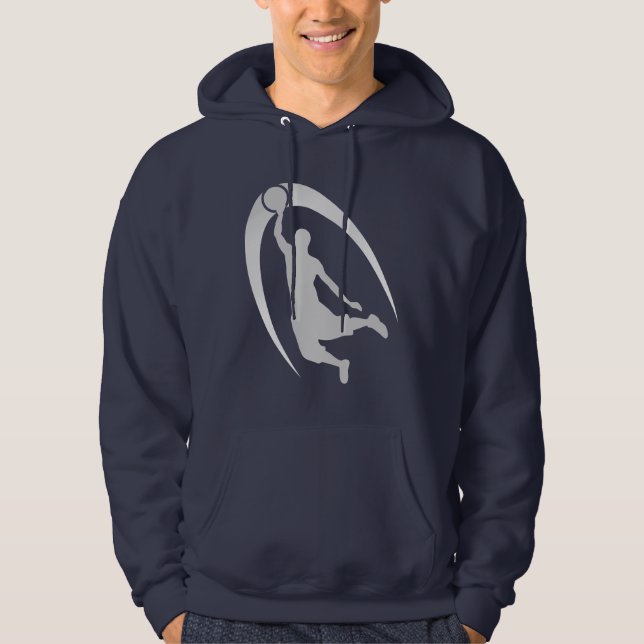 Silver Dunk Basketball Logo Hoodie (Front)