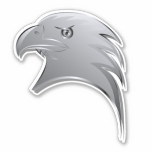 Silver Eagle Head - Contour Vinyl Sticker