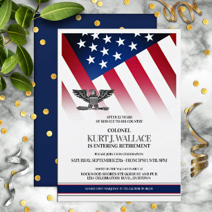 Silver Eagle Military Retirement Party Invitation