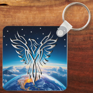 Silver Eagle Sunrise Key Ring