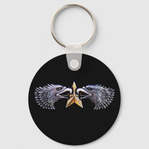 Silver Eagles with Gold Star Key Chain