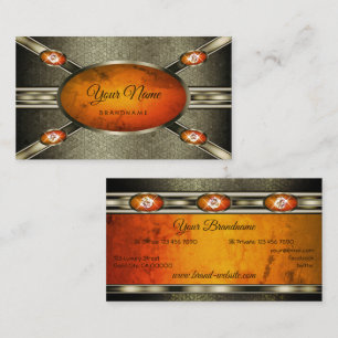 Silver Effects with an Eye Catching Orange Marble Business Card