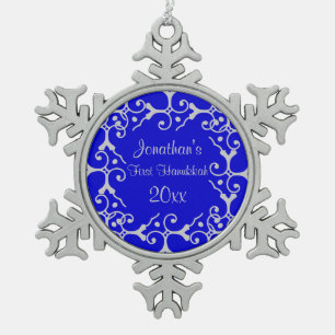 Silver Elegance First Hanukkah Snowflake Ornament