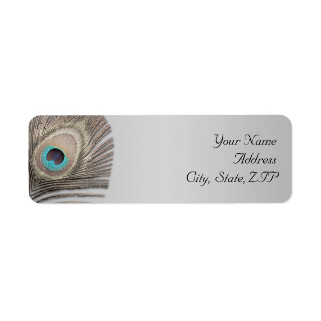 Silver Elegance Peacock Return Address (Front)