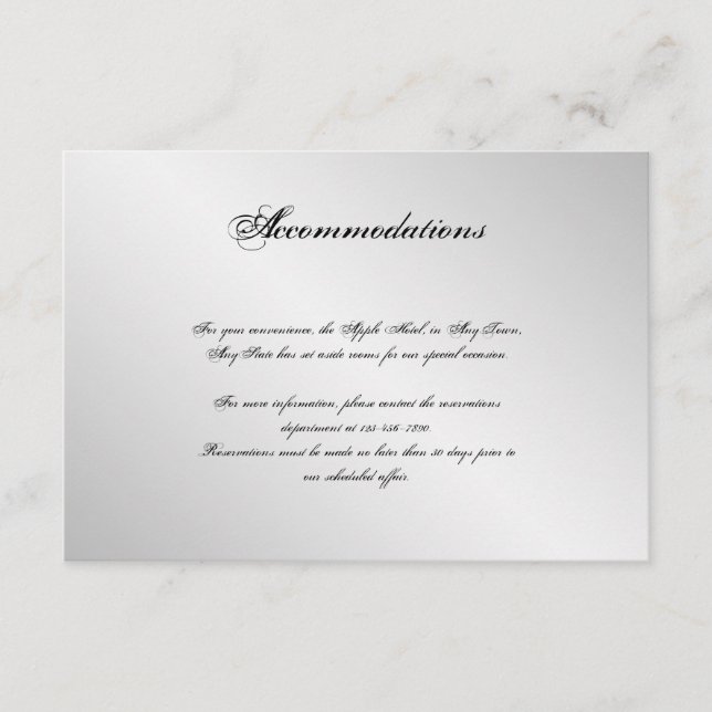 Silver Elegance Wedding Insert (Front)