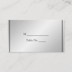 Silver Elegance Wedding Place Cards