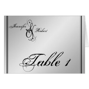 Silver Elegance Wedding Table Number