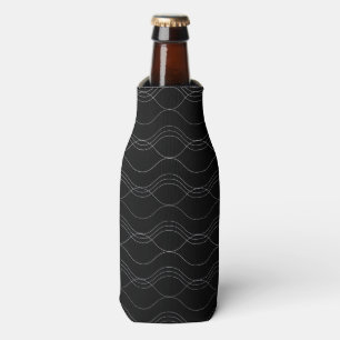 Silver, elegant, cool, modern, simple wavy pattern bottle cooler