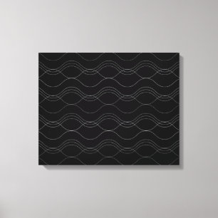 Silver, elegant, cool, modern, simple wavy pattern canvas print