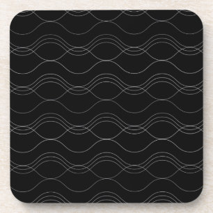 Silver, elegant, cool, modern, simple wavy pattern coaster