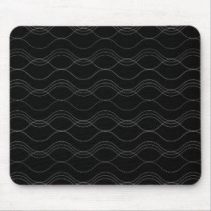 Silver, elegant, cool, modern, simple wavy pattern mouse mat