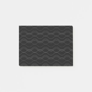 Silver, elegant, cool, modern, simple wavy pattern post-it notes