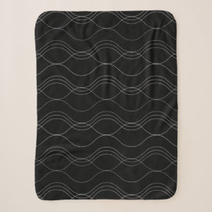 Silver, elegant, cool, modern, simple wavy pattern sherpa blanket