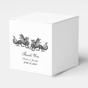 Silver Elegant Dragons Wedding Favour Boxes