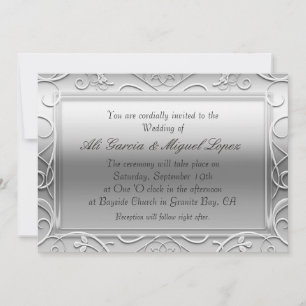 Silver Elegant Glamour Wedding Event Invitations
