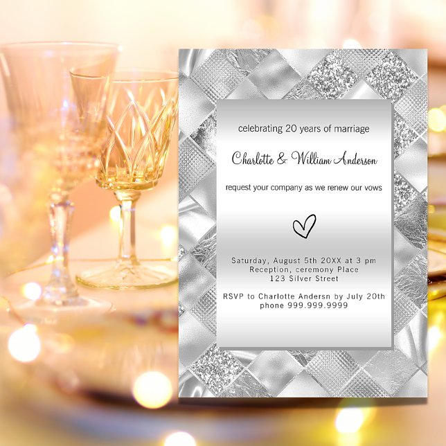 Silver elegant modern vow renewal luxury invitation (Creator Uploaded)