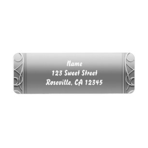 Silver Elegant Modern Wedding Address Labels