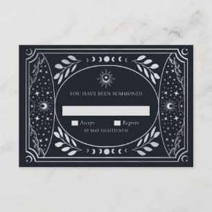 Silver Elegant Tarot Card Wedding RSVP