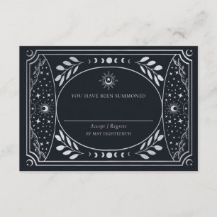   Silver Elegant Tarot Card Wedding RSVP 