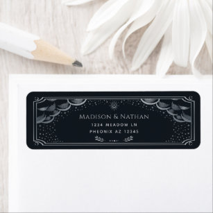 Silver Elegant Tarot Wedding Label