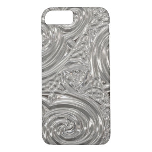 Silver elegant victorian art nouveau embossed look iPhone 8/7 case