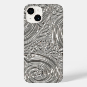 Silver elegant victorian art nouveau engraved look Case-Mate iPhone 14 case