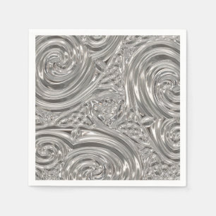 Silver elegant victorian art nouveau napkin