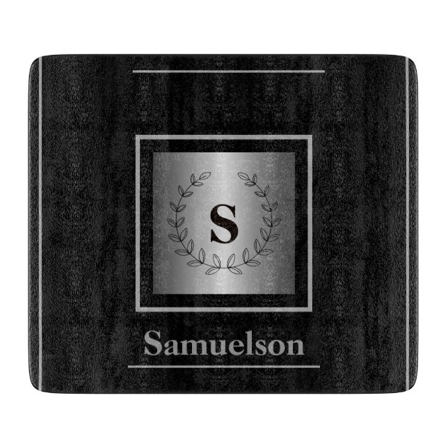  Silver-Embellished Personalised Cutting Board (Front)
