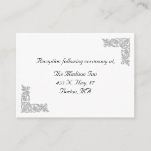 Silver embroidery graphic Wedding enclosure cards