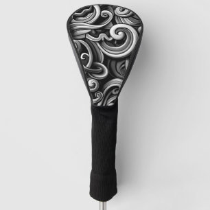 Silver Energy Swirls Golf Head Cover