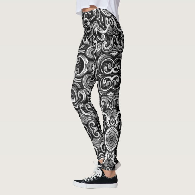 Silver Energy Swirls  Leggings (Left)