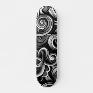 Silver Energy Swirls  Skateboard