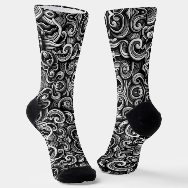 Silver Energy Swirls  Socks (Angled)