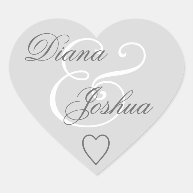 Silver Envelope Seal Wedding Heart V09 (Front)