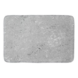 Silver Etched Hibiscus Flowers, Bath Mat