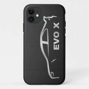 Silver Evo X Silhouette Logo iPhone 11 Case