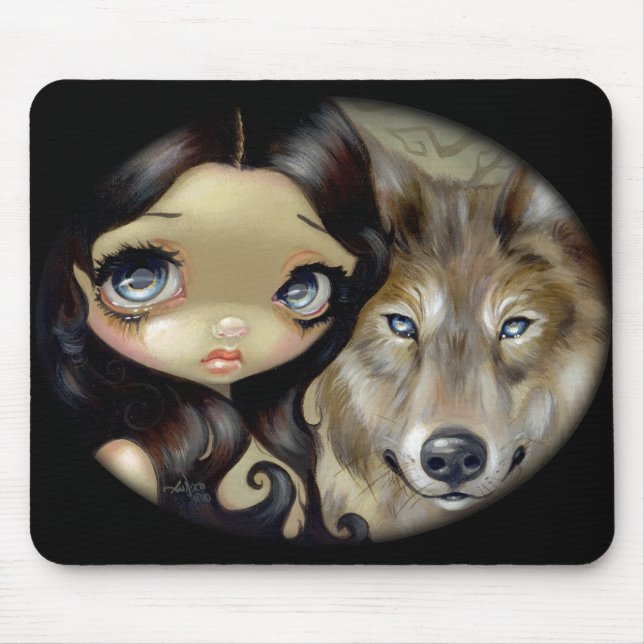 "Silver Eyed Wolf" Mousepad (Front)