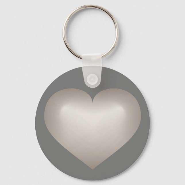 Silver Fade Heart Key Ring (Front)